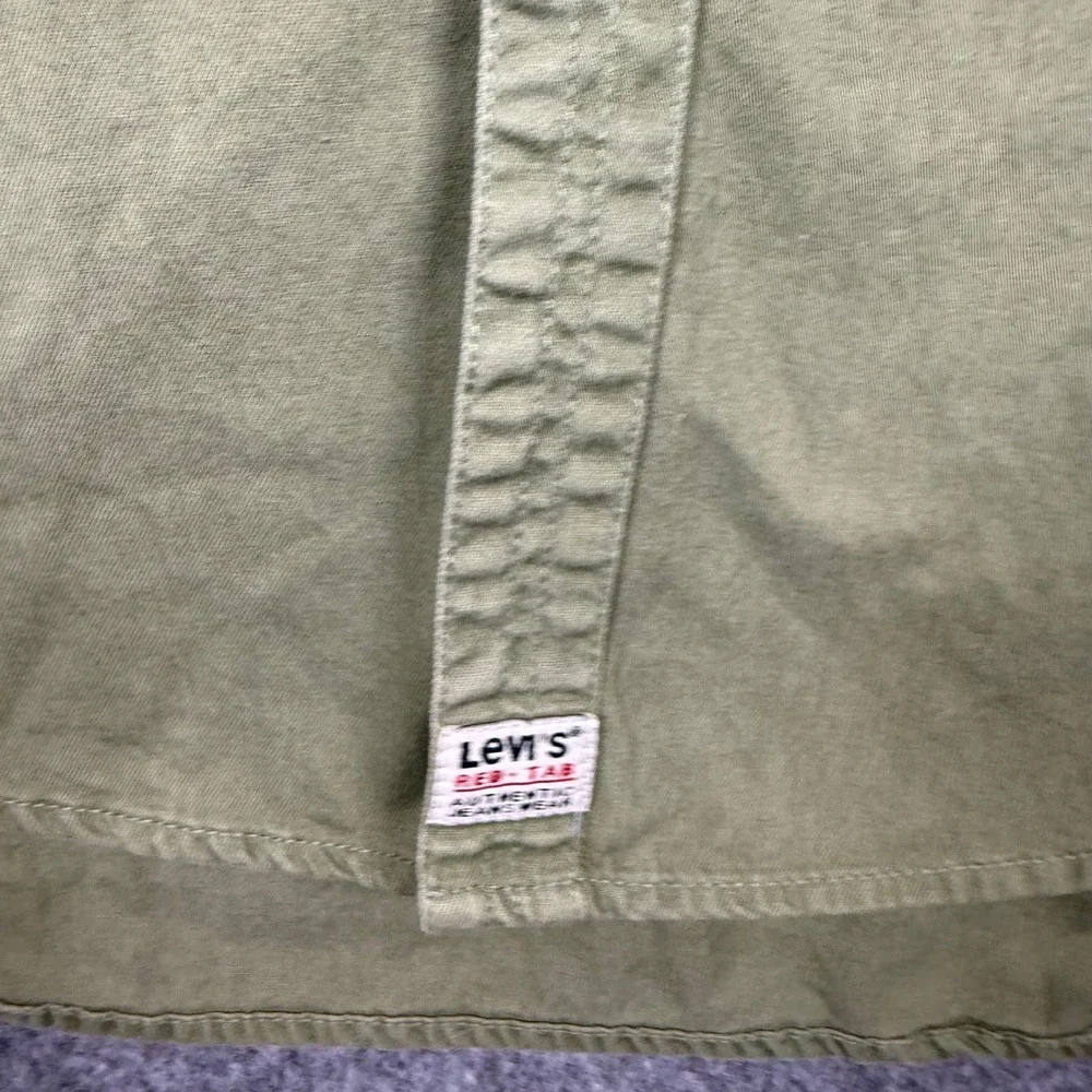 Vintage Levi's Red Tab Button Up Canvas Work Shirt Shirt Men's XL Olive Green